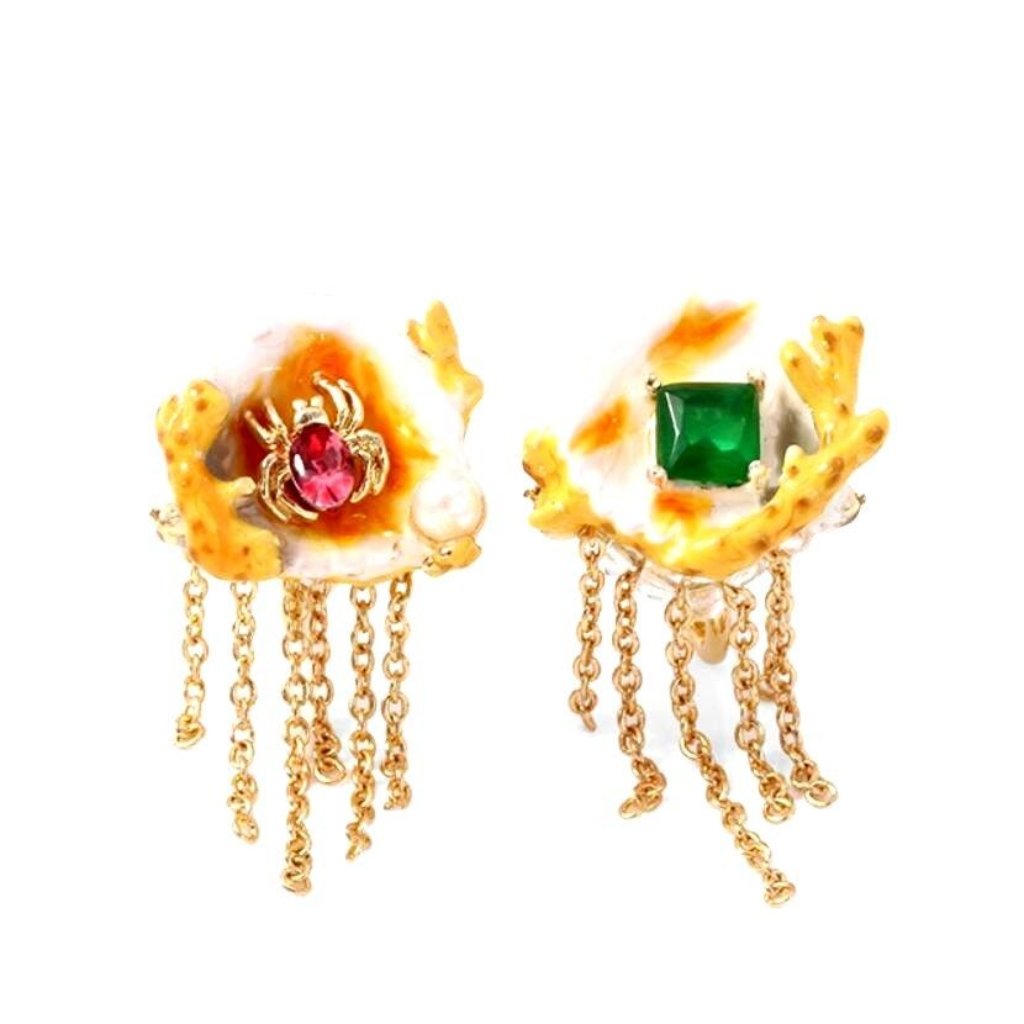 Les Nereides Exoplanet Jellyfish Dangling Stud Earrings